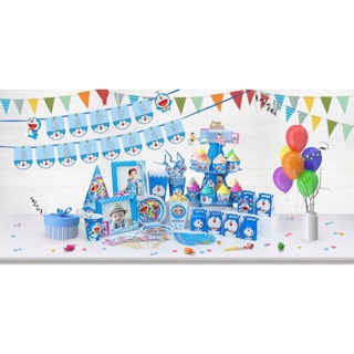 Set trang trí tiệc sinh nhật để bàn ĐOREMON