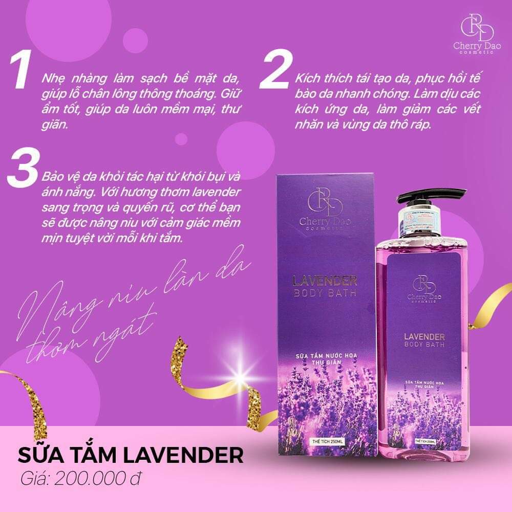 Sữa tắm trắng mịn da hương nước hoa lưu hương thơm lâu Lavender CRD Cosmetic 400ml | BigBuy360 - bigbuy360.vn