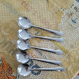 Bộ 5 muỗng thìa inox ăn cháo súp đầu tròn