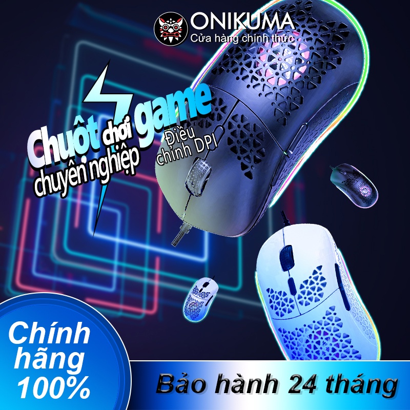 Chuột chơi game có dây ONIKUMA và chuột Bluetooth không dây có thể sạc lại với đèn RGB