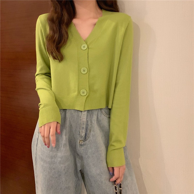 Áo Khoác Cardigan Len Cổ Tim Xinh Xắn Cho Nữ Chất Len Tăm Phong Cách Ulzzang Hàn Quốc Nhiều Màu | BigBuy360 - bigbuy360.vn