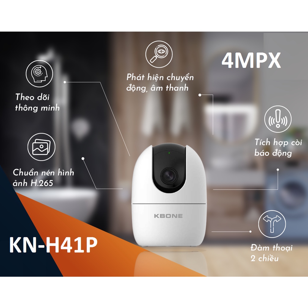 Camera IP, Wifi KBONE KN-H41P 4mpx, H.265 - HÀNG CHÍNH HÃNG | BigBuy360 - bigbuy360.vn