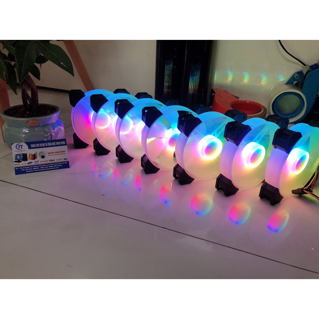 Quạt Tản Nhiệt Fan Led Coolmoon Y1 Led RGB - Đồng Bộ Hub Coolmoon (Dùng qua Hub chuyển đổi nguồn)