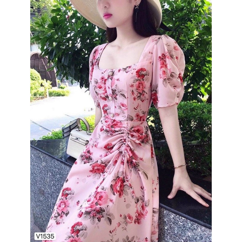 váy hoa rut eo