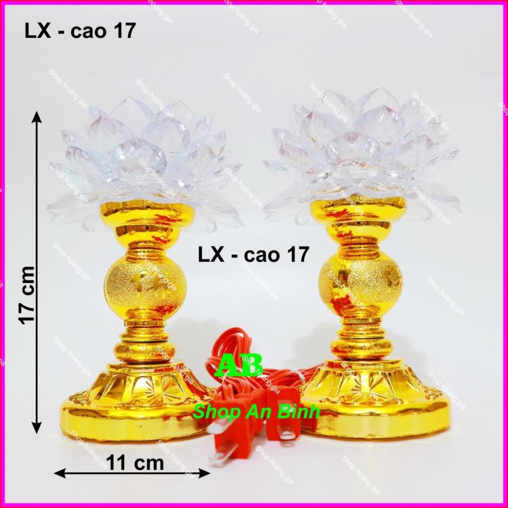 Đèn thờ cúng đổi màu, Đèn trang trí bàn thờ LED hoa sen cao 17cm, đèn tiện nghi, hiêm,