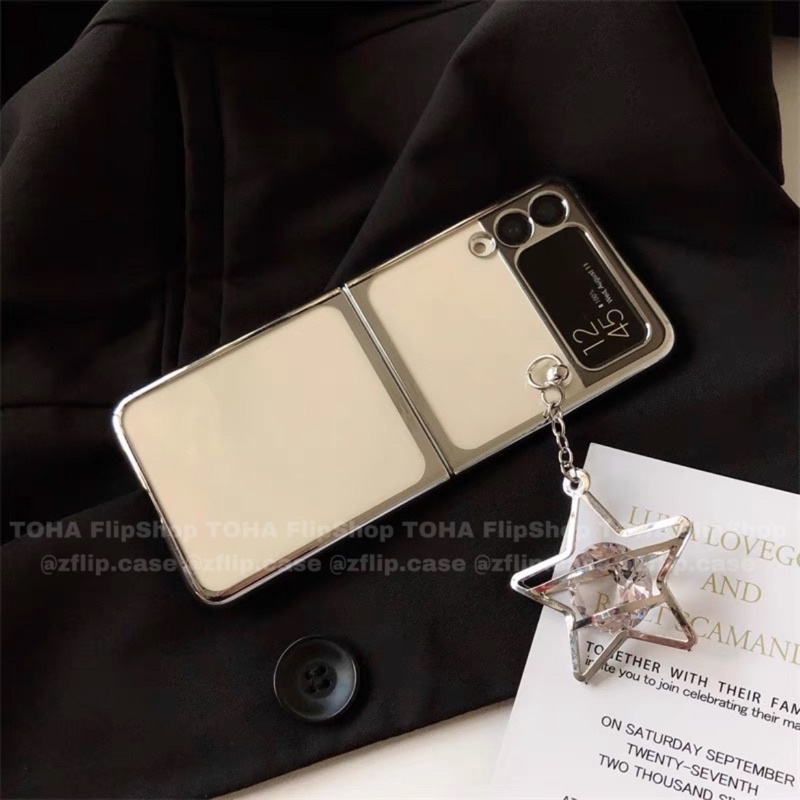 [CÓ SẴN] Ốp Samsung Z Flip 3 / Z Flip 4 điện bạc đính ngôi sao kim cươngZ Flip3 / ZFlip3 / Z Flip4/ ZFlip4