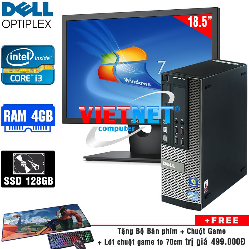 Máy tính Dell Optiplex 990 (core i3 2130 / RAM 4GB/ SSD 128GB) + LCD Dell 18.5 inch