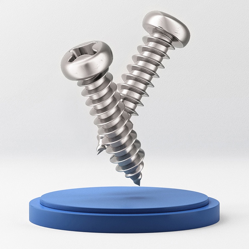 M1-M4 Nickel Mạ Vít Tự Khai Thác đầu Tròn Chữ Thập Vít Tường Thép Carbon Tự Khai Thác