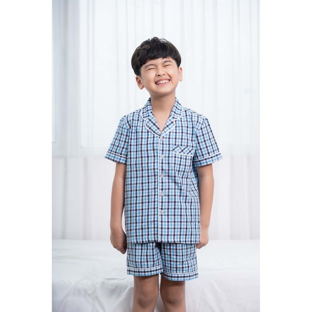 Bộ pijama cotton bé trai cộc tay Việt Thắng B63.2003 - Chất liệu mềm mại, thoải mái vận động