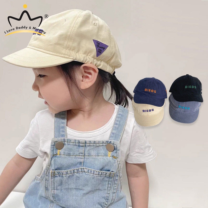 Mũ Lưỡi Trai Cotton Thêu Chữ Dễ Thương Cho Bé