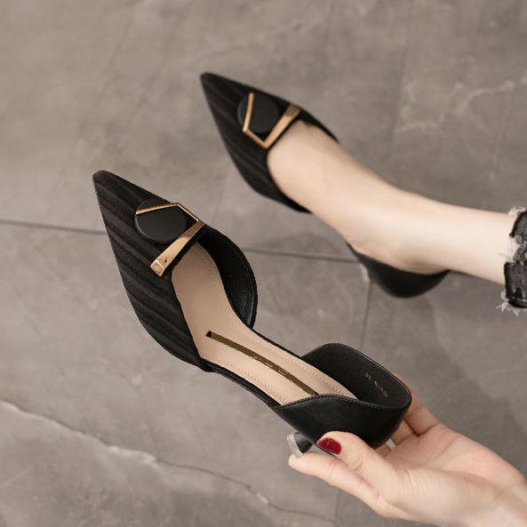 Giày Cao Gót Đế Thấp Khoét Rỗng Phong Cách Pháp Hàng Mới Dành Cho Bạn Nữ