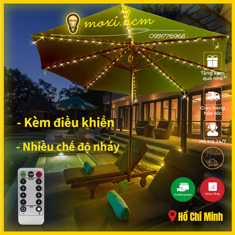 Đèn LED Trang Trí Ô Dù Ngoài Trời Sân Vườn Túp Lều Trang Trí Lễ Cưới Sinh Nhật Nhà Hàng Khách Sạn Tiệm Trà Sữa Shop