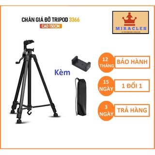 Chân đế Tripod cho điện thoại và máy ảnh 3366 Kèm Đầu Kẹp & Túi Đựng