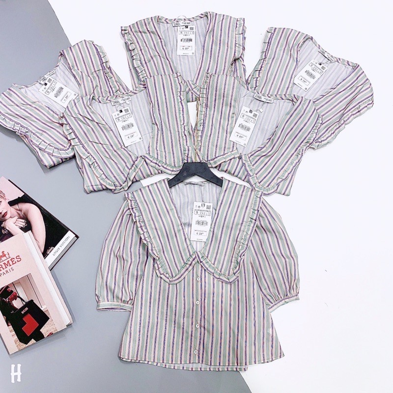 Áo sơ mi kẻ tay bồng Zara