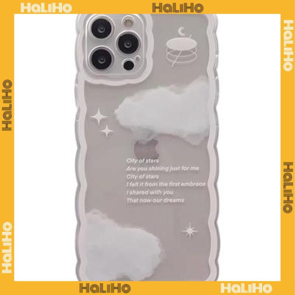iPhone Case Silicone Soft Case Clear Case Wave Airbag Shockproof Camera Cover Protection White Cloud Compatible For iPhone 11 iPhone 13 Pro Max iPhone 12 Pro Max iPhone 7 Plus xr