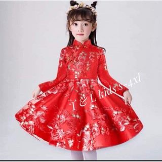 Váy dài tay đi tiệc dành cho bé gái - váy tiệc cho bé