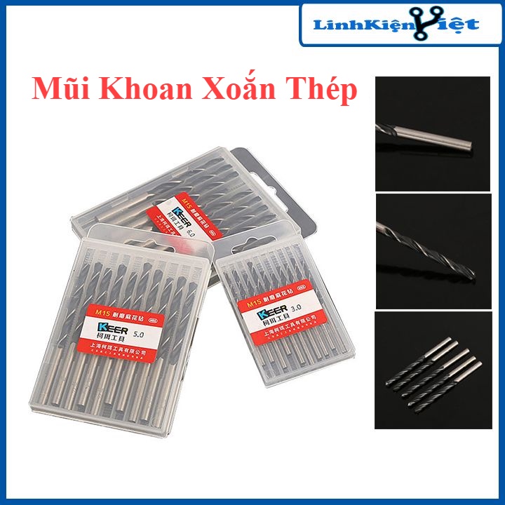 Mũi khoan xoắn thép không gỉ 6542 chống mài mòn đường kính 0.5-5.0mm