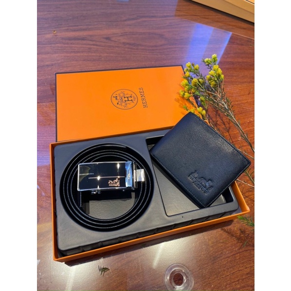 Set 2 Chi tiết dây lưng kèm mặt + ví fullbox tặng kèm túi giấy cao cấp