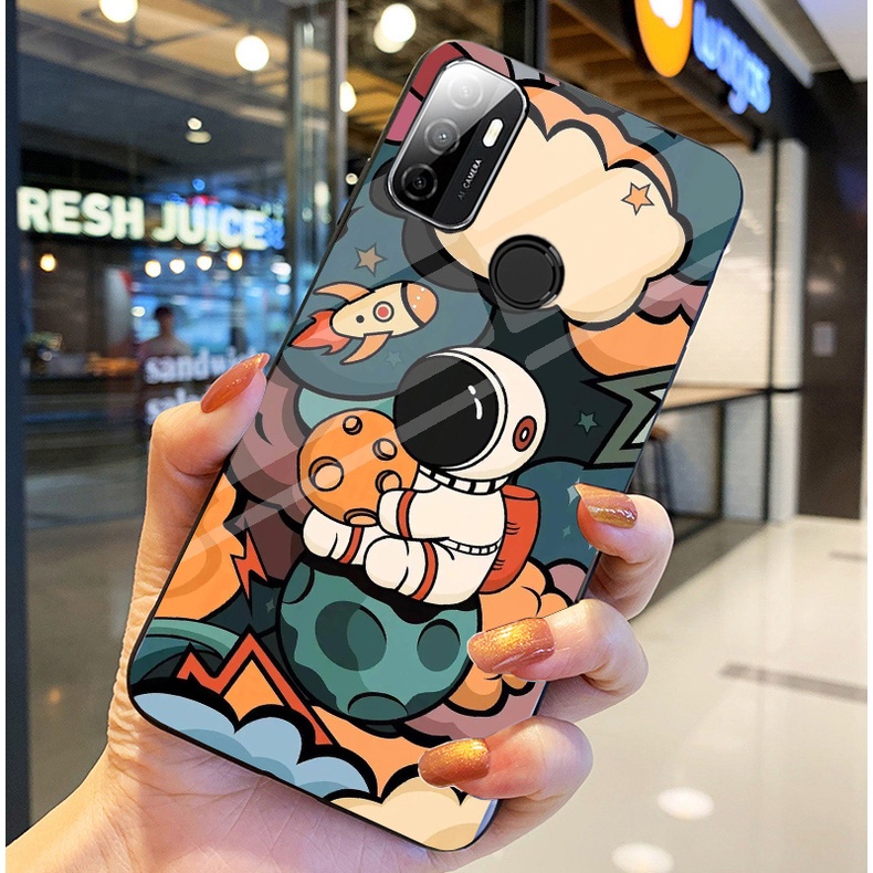 Ốp Lưng OPPO A53 Ốp kính bóng cao cấp Phi Hành Gia