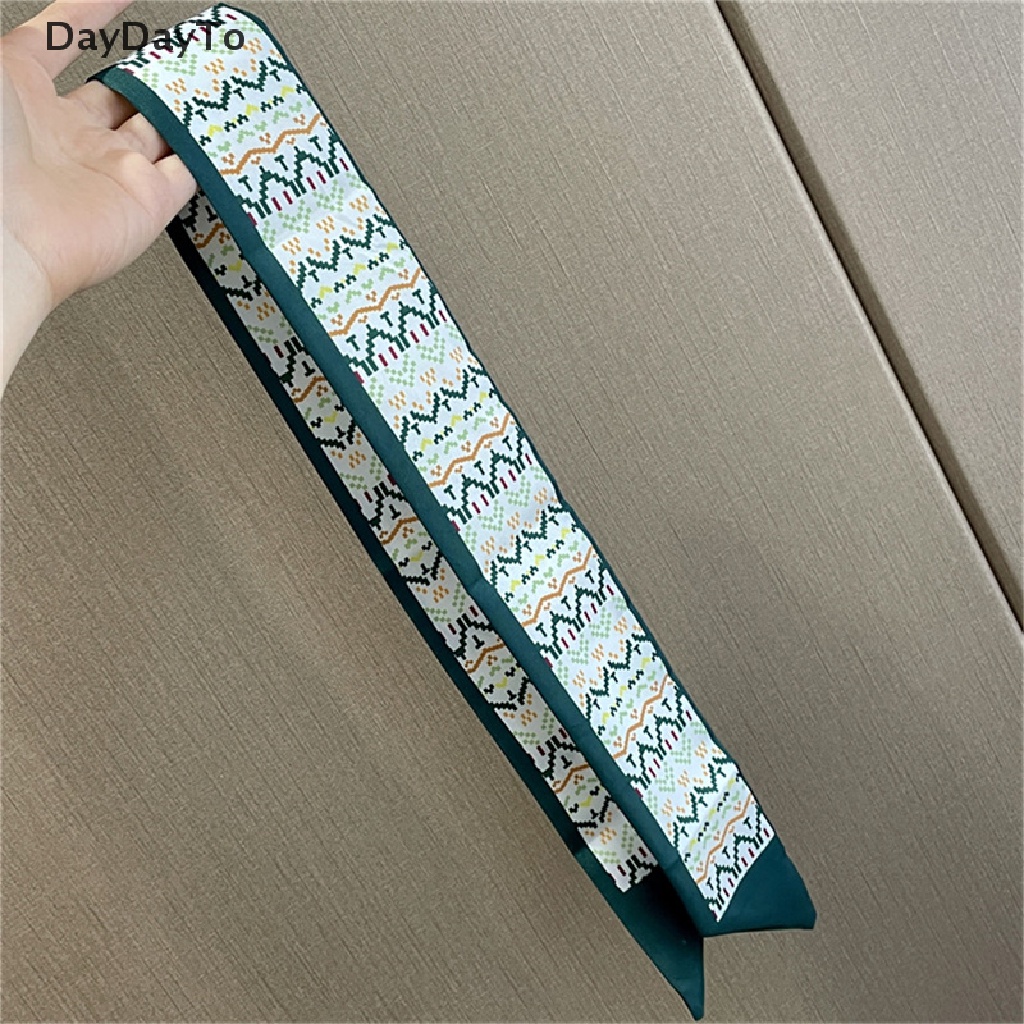 Dây Cột Tóc Ruy Băng Dài Bằng Lụa In Họa Tiết Thời Trang Cho Nữ