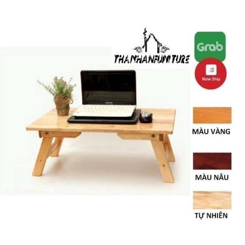 Bàn xếp đa năng 40x60cm, gỗ cao su tự nhiên - Bàn laptop xếp gọn bằng gỗ