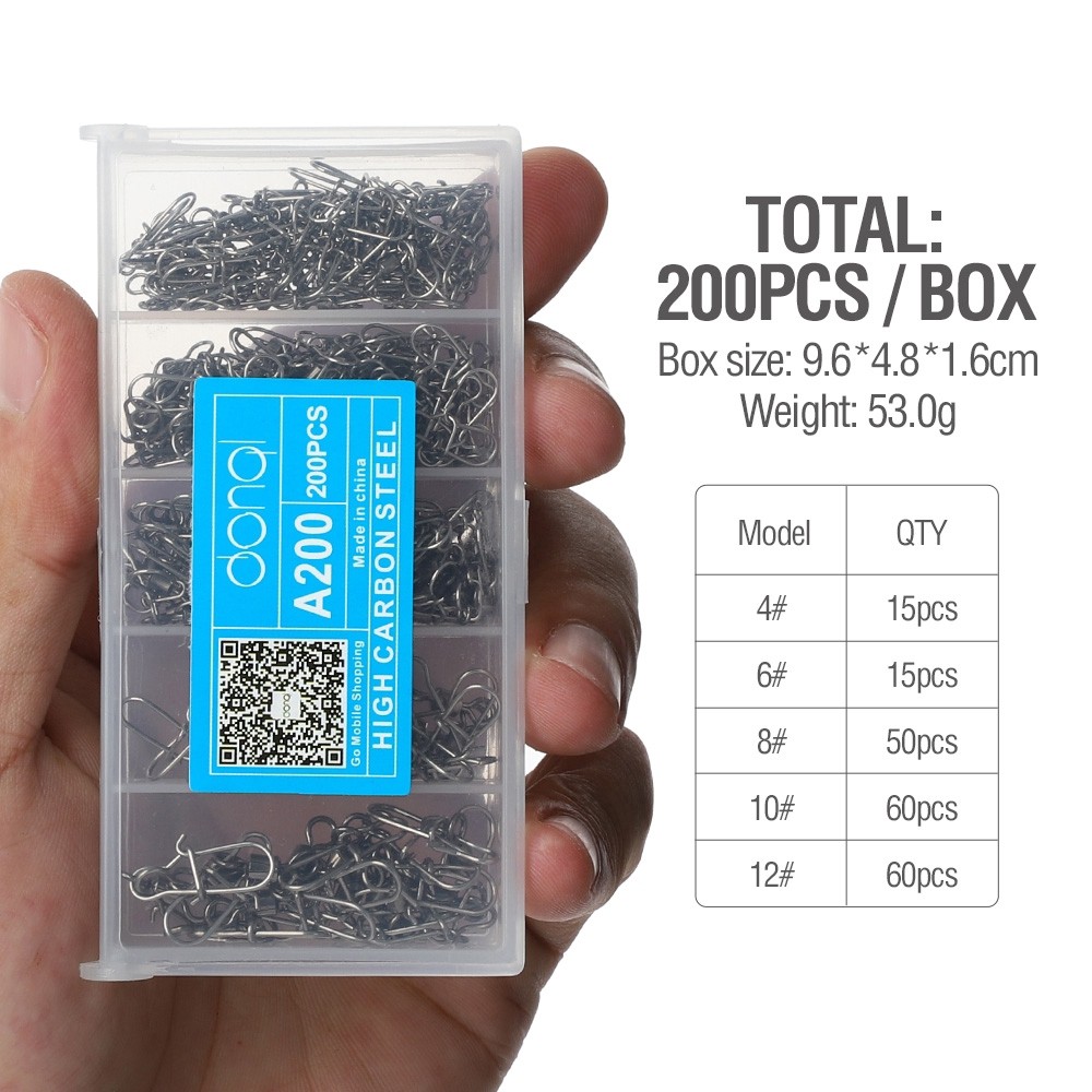 NANO Fishing - hộp 200 cái Khóa Lure Thép Carbon