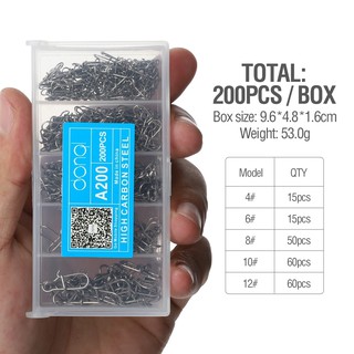 NANO Fishing - hộp 200 cái Khóa Lure Thép Carbon