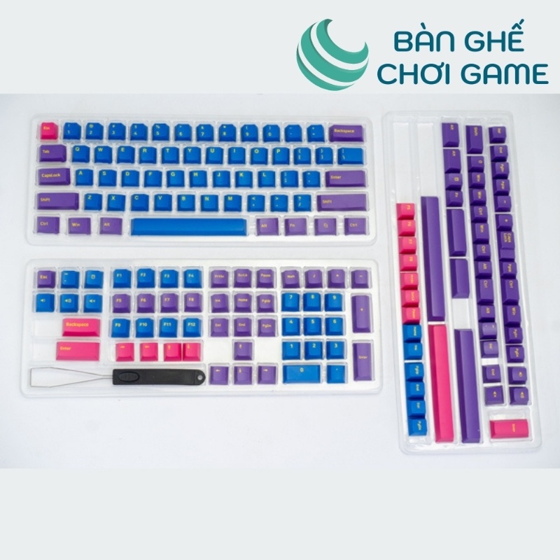 [Mã 254ELSALE giảm 7% đơn 300K] Bộ Keycap bàn phím cơ E-Dra EKC7103 Iris / Double Shot 166 nút/ Cherry Profile