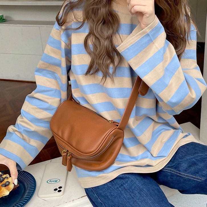 Túi xách da đeo chéo nữ trendy Hàn quốc 3 màu