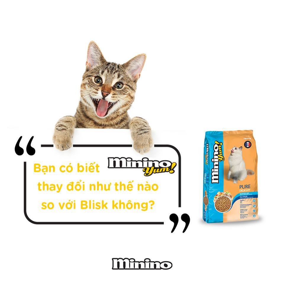 [Mã PET50K giảm Giảm 10% - Tối đa 50K đơn từ 250K] Thức ăn cao cấp vị hản sản cho mèo - Thức ăn Minino Yum (Túi 1.5kg)