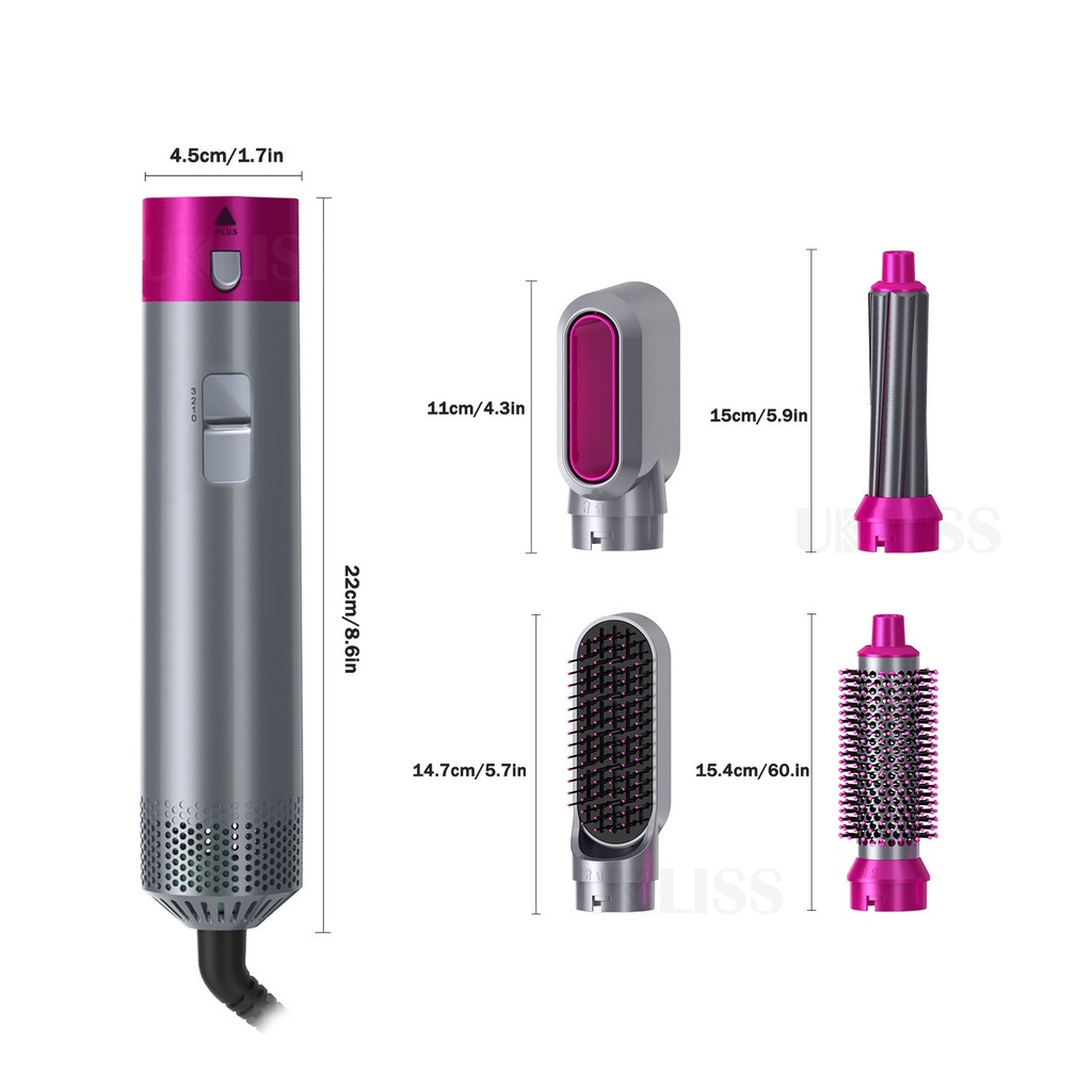 Máy sấy tóc đa năng 5 in 1 kiêm máy làm tóc, uốn, duỗi, làm xoăn tự động không hư hại tóc