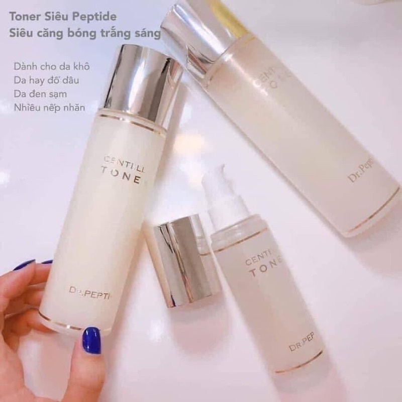 nước thần siêu căng bóng centella toner Dr.pepti 180ml