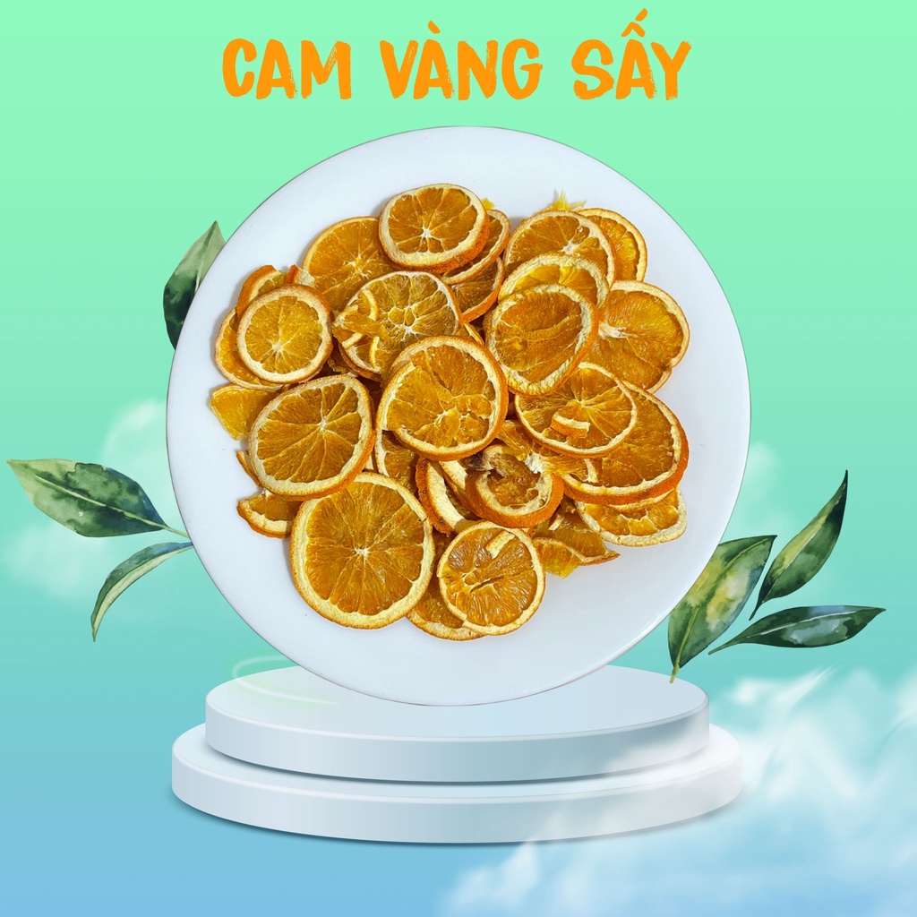 Cam vàng lát sấy lạnh giữ màu và vị nguyên bản giá trị dinh dưỡng, pha trà