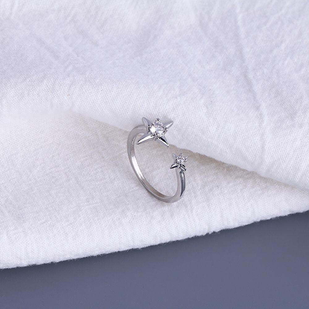 Nhẫn Hở Đính Đá Zircon Phong Cách Punk Cổ Điển Sáng Tạo Thanh Lịch Dành Cho Bạn Nữ