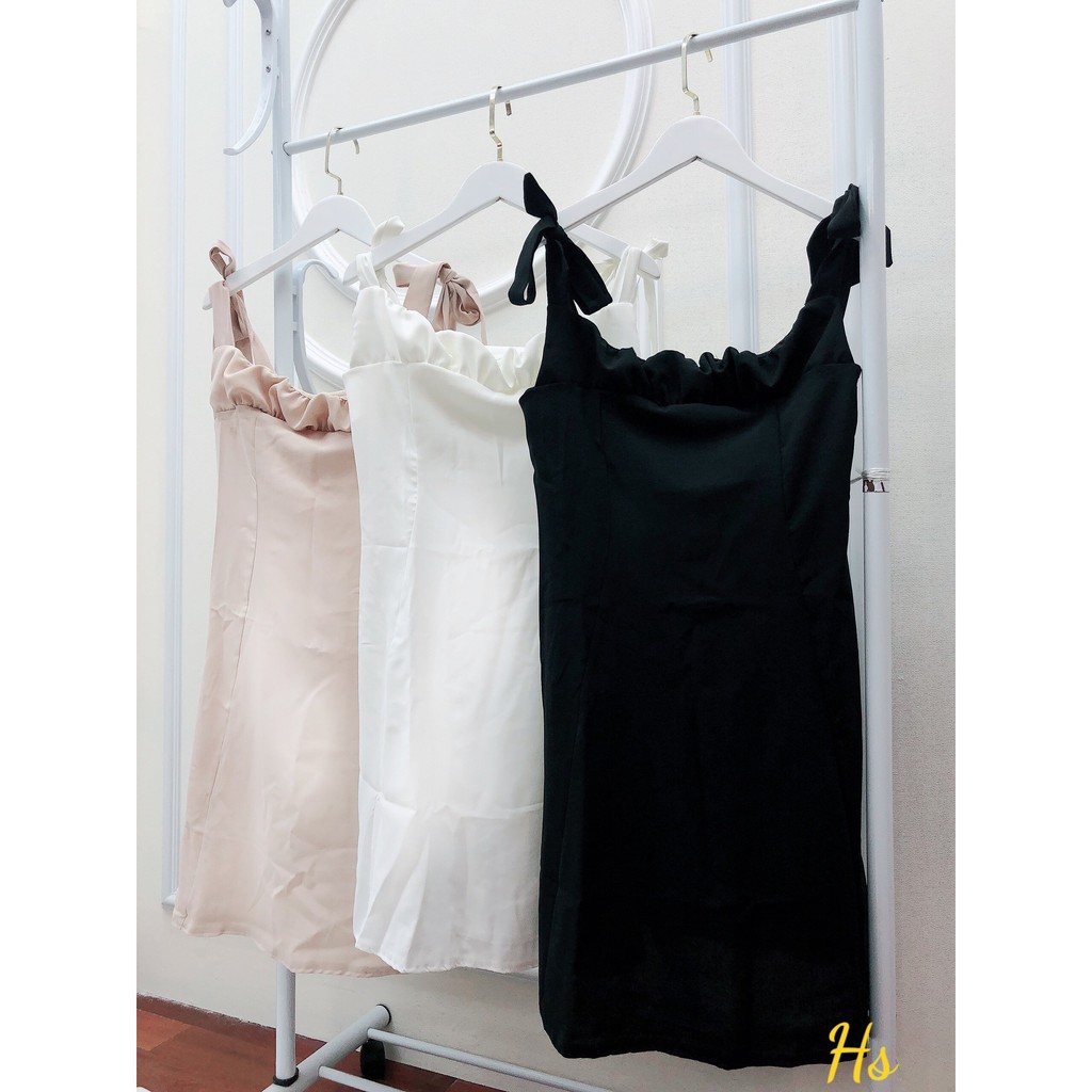 Váy Buộc Nơ Vai Rúm Ngực Suông Chất Liệu Đũi Mát ( Có video+đánh giá)- Luco store