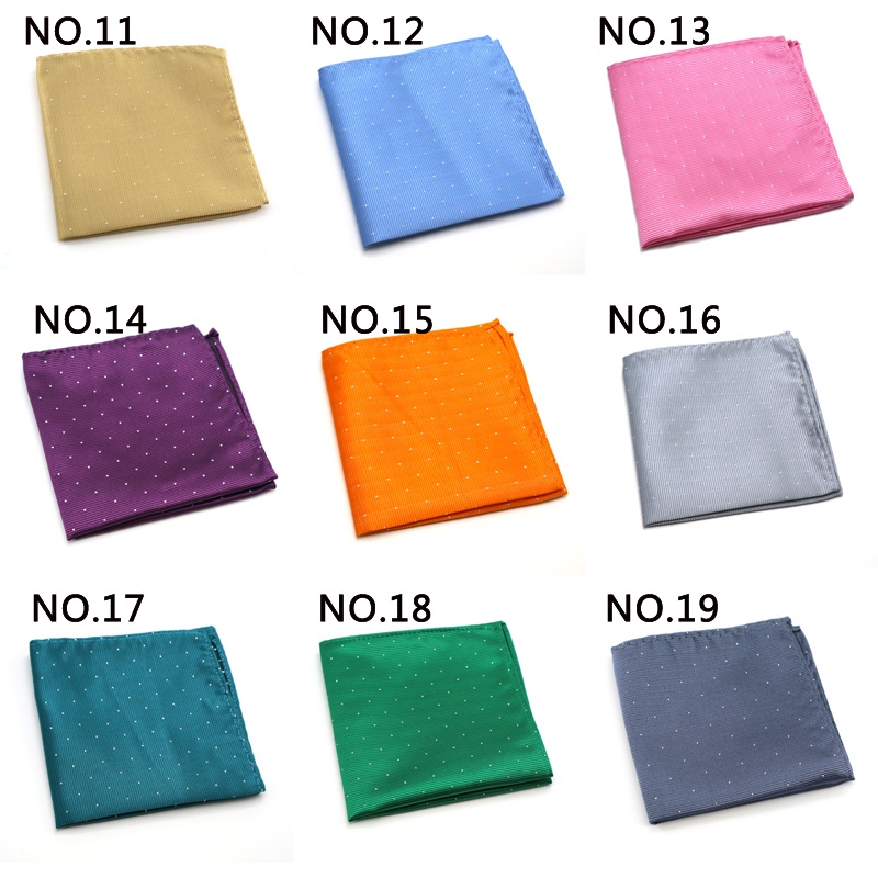 !!! Khăn Tay Vuông 25CM Bằng Lụa Nhiều Họa Tiết Chấm Bi Đa Ứng Dụng Cho Nam