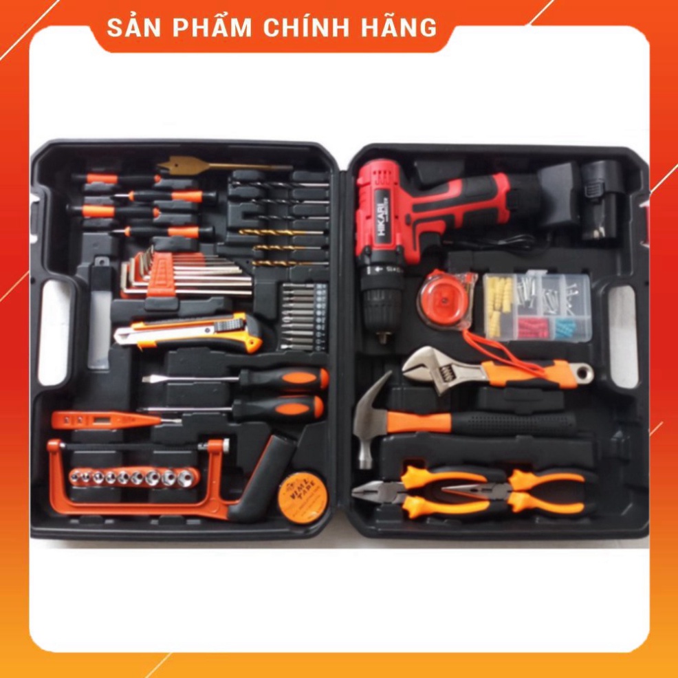 Máy khoan pin Thái Lan Hikari kèm 50 phụ kiện