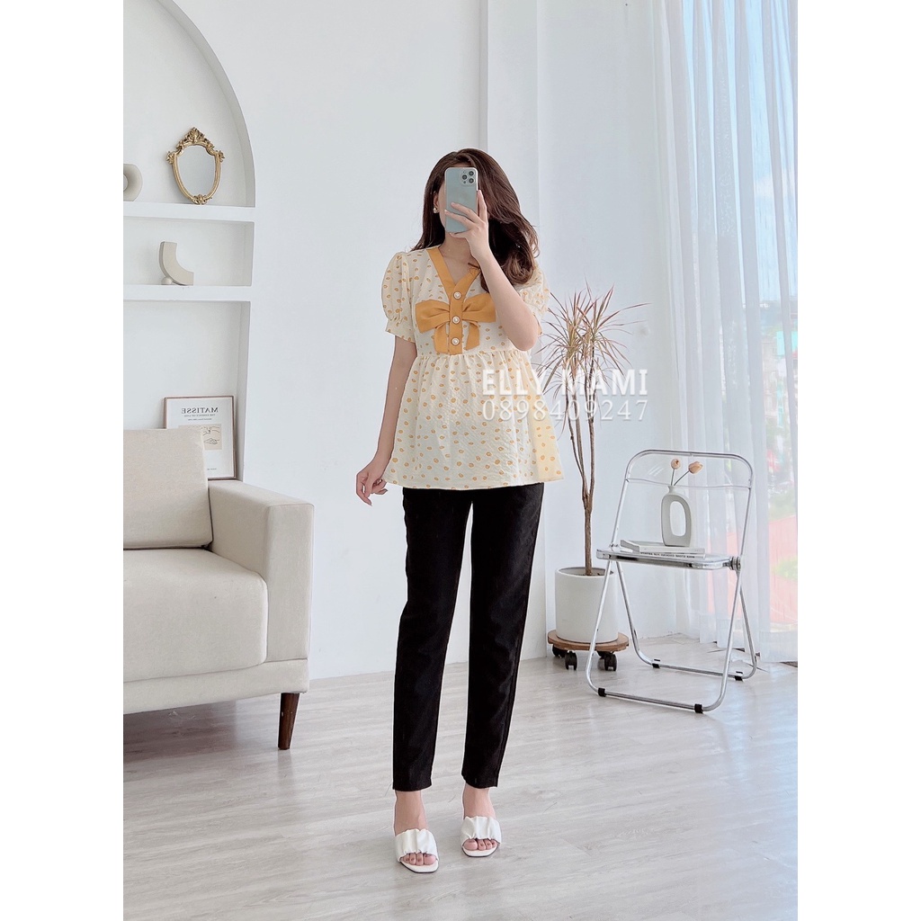 ( 40kg - 95kg ) Áo Bầu , Bigsize Nhiều Màu Nơ Ngọc Tiểu Thư Mặc Thoải Mái Suốt Thai Kì &amp; Sau Sinh Thiết Kế Cao Cấp