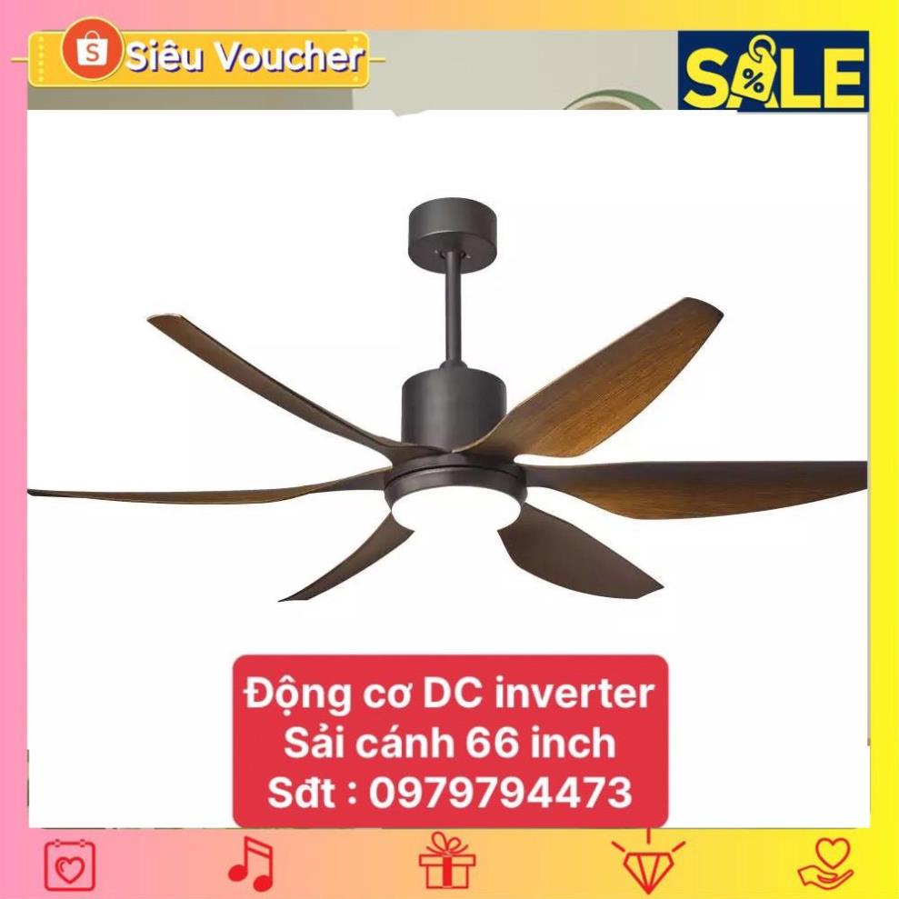 Quạt trần đèn dấu cánh,quạt trần phòng khách QT66C - 3 chế độ ánh sáng-điều khiển từ xa