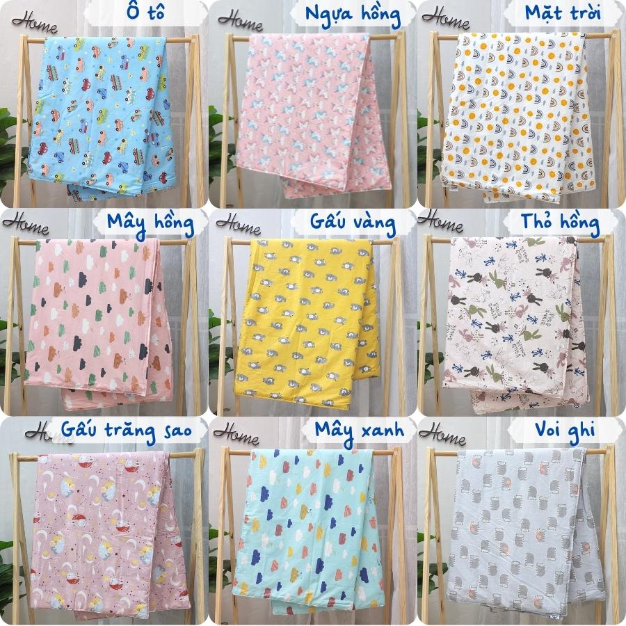 Chăn hè cho bé cotton 100% DREAMHOME lót bông tấm mỏng mát 1m2x1m5, cho trẻ em từ 2 tuổi dùng mùa hè thu, mang đi học