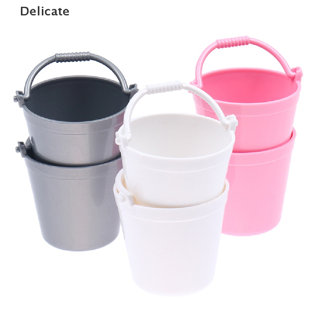 Set 2 xô mini dễ thương tỉ lệ 1: 12 dùng để trang trí nhà búp bê