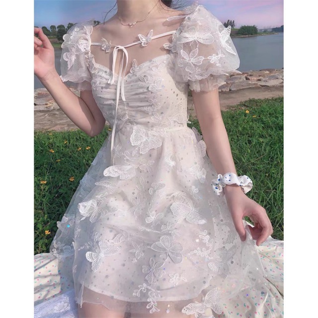 Đầm công chúa butterfly dáng ngắn buộc dây dễ thương ♡ | BigBuy360 - bigbuy360.vn