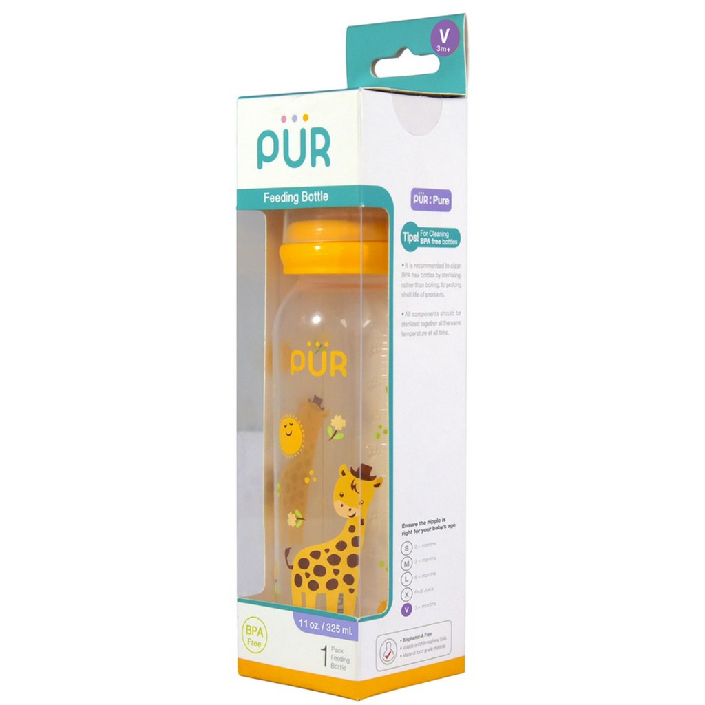 Bình sữa Pur PP cổ thường thân thon 325ml