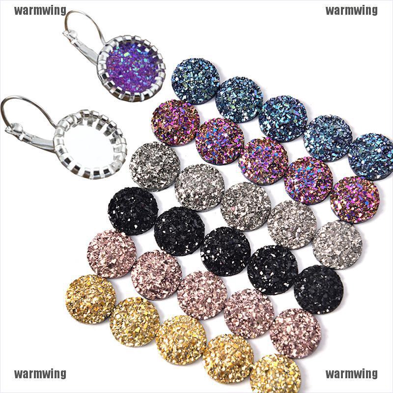 Bộ 50 Hạt Nhựa Cabochon 12mm Tự Làm Trang Sức Lưng