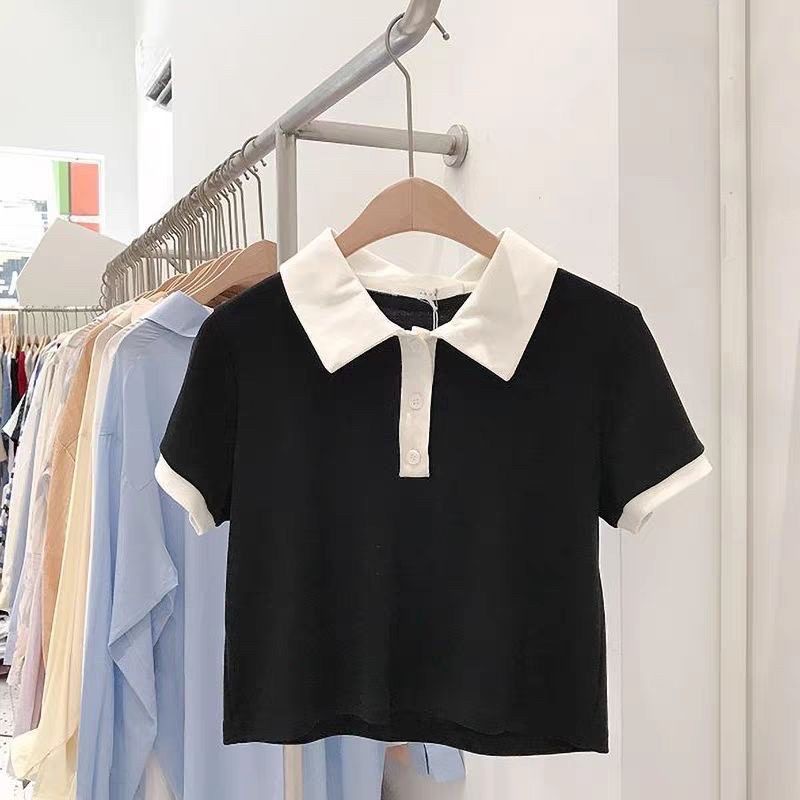 ÁO CROPTOP POLO PHỐI CỔ CHẤT Bozip | BigBuy360 - bigbuy360.vn