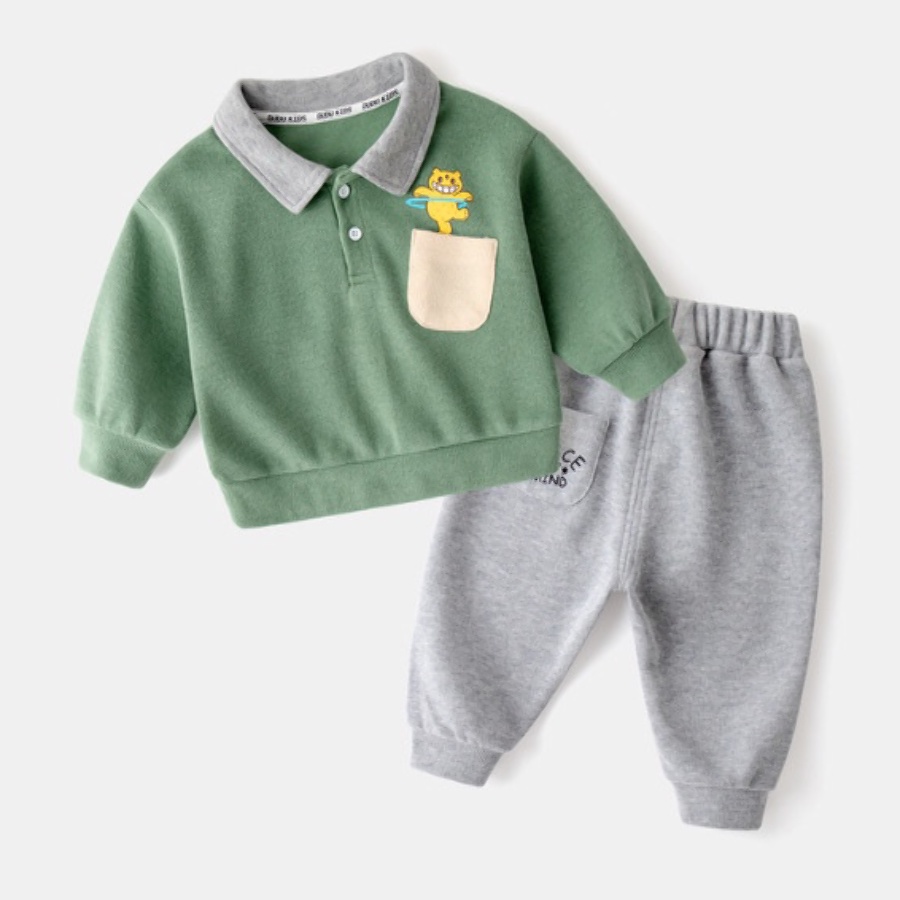 Bộ Thu Đông PEACE Bé Trai Và Bé Gái, Bộ Quần Áo Thu Đông Dài Tay Cho Bé Từ 7-28Kg Chaarlie Kids Quần Áo Trẻ Em