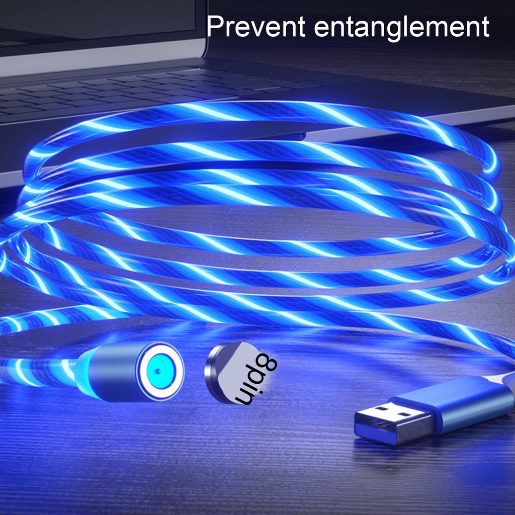 Đầu cắm/ Dây cáp sạc Micro USB Type C 8pin 2A có đèn LED và nam châm cho điện thoại tùy chọn màu sắc