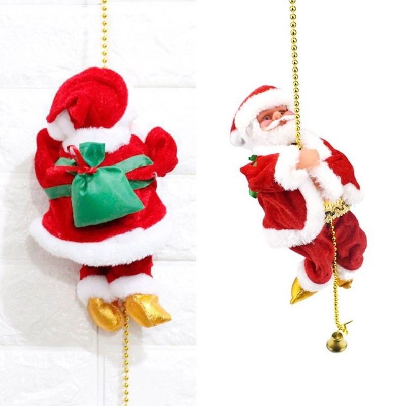 Ông Già Noel Nhồi Bông Điện Tử Dễ Thương Trang Trí Nhà Cửa Dịp Giáng Sinh