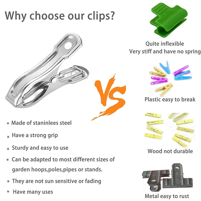 Set 60 Kẹp Làm Vườn Bằng Thép Không Gỉ