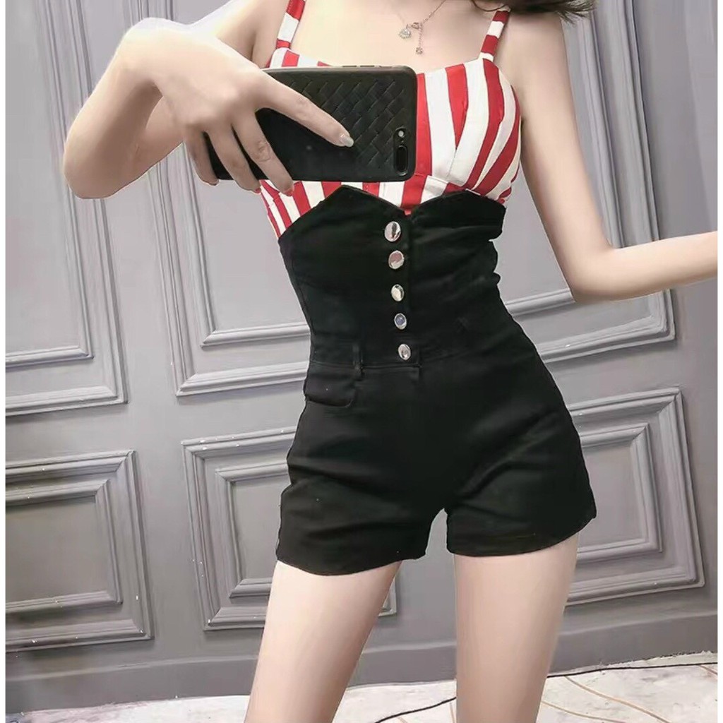 quần short đùi lưng cao hàng nút